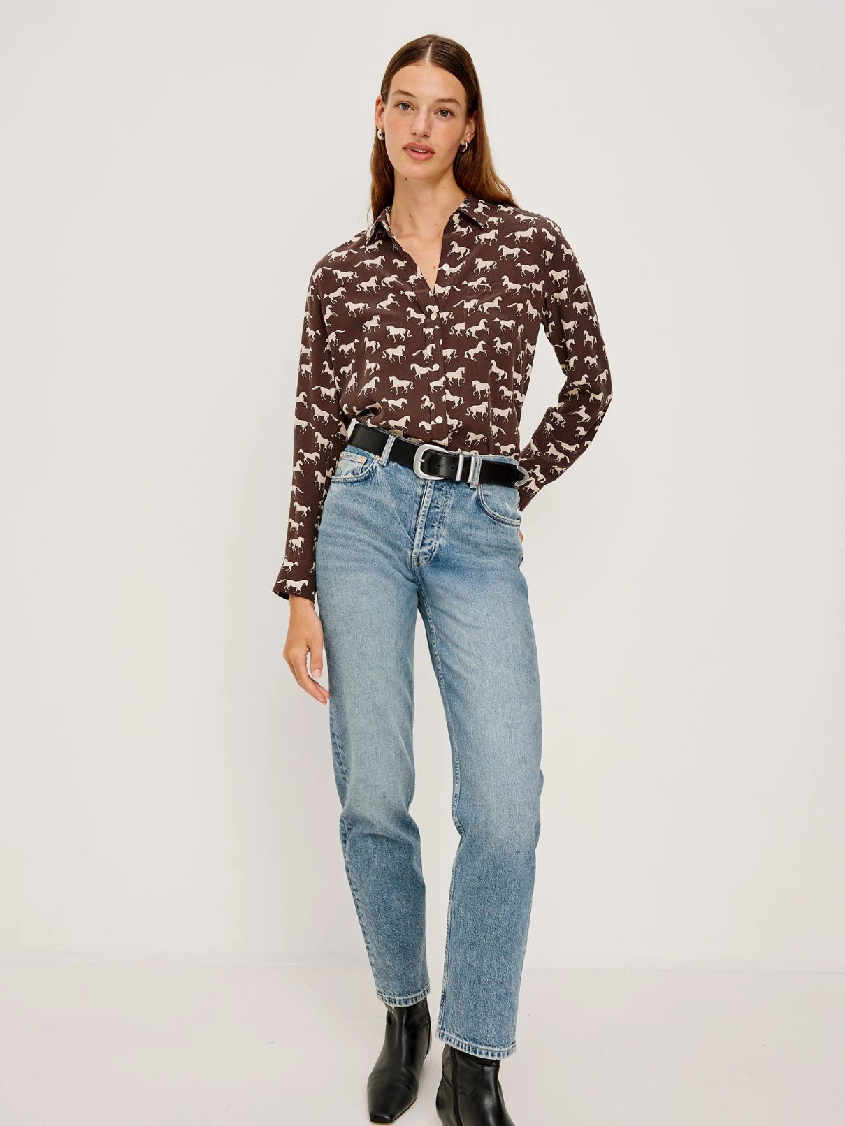 Rails Kate Ivory Horses Blouse