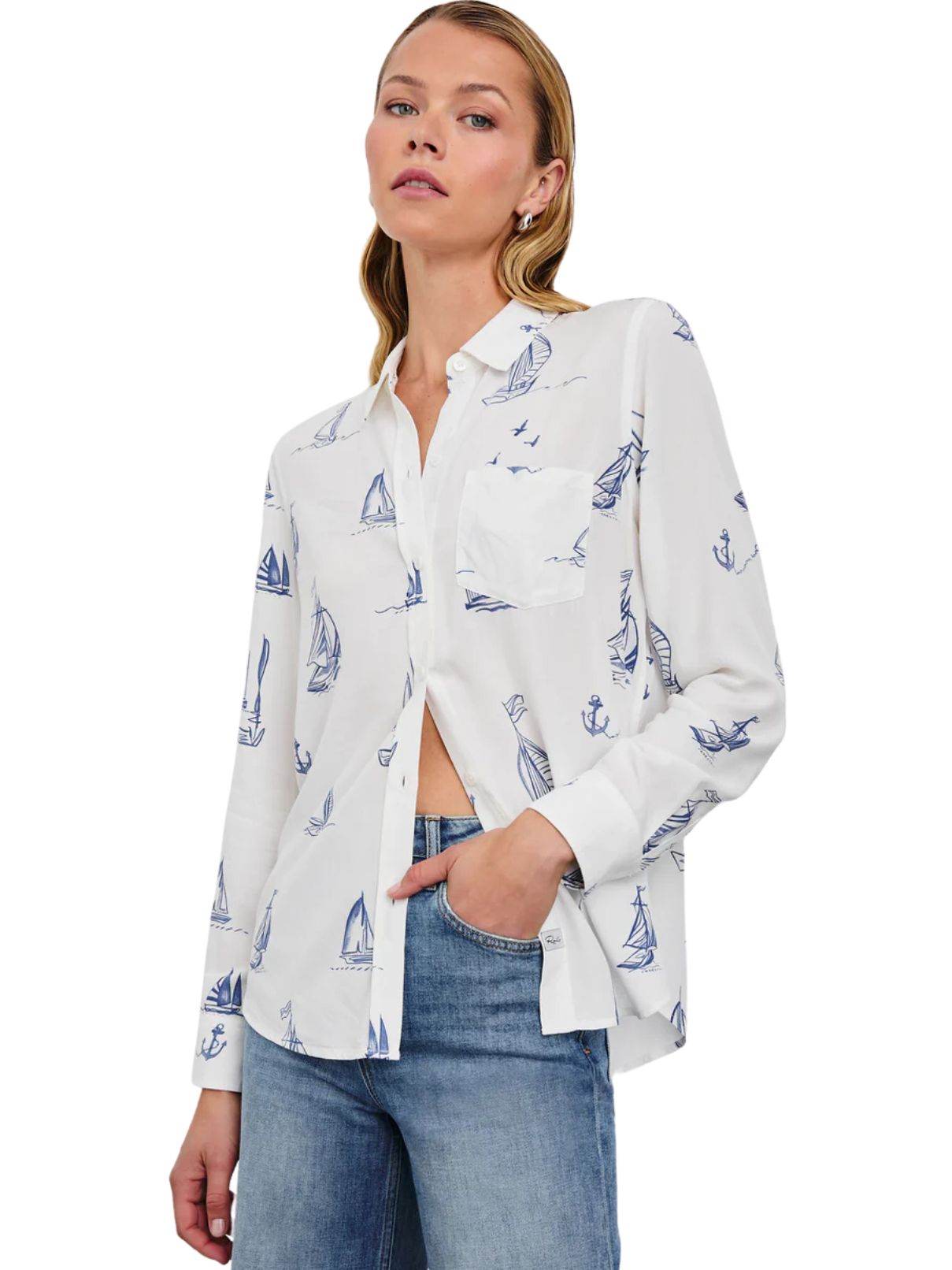 Rails Kathryn Blouse in Sailboats