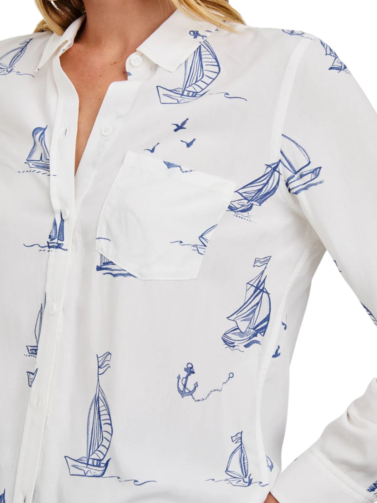 Rails Kathryn Blouse in Sailboats