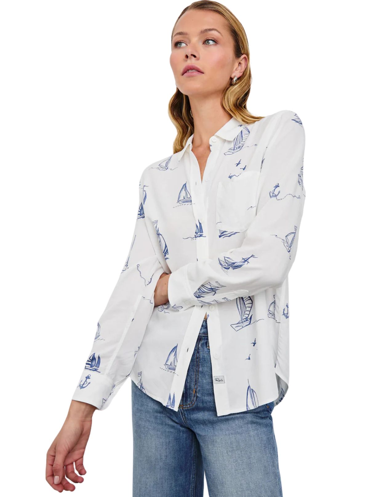 Rails Kathryn Blouse in Sailboats