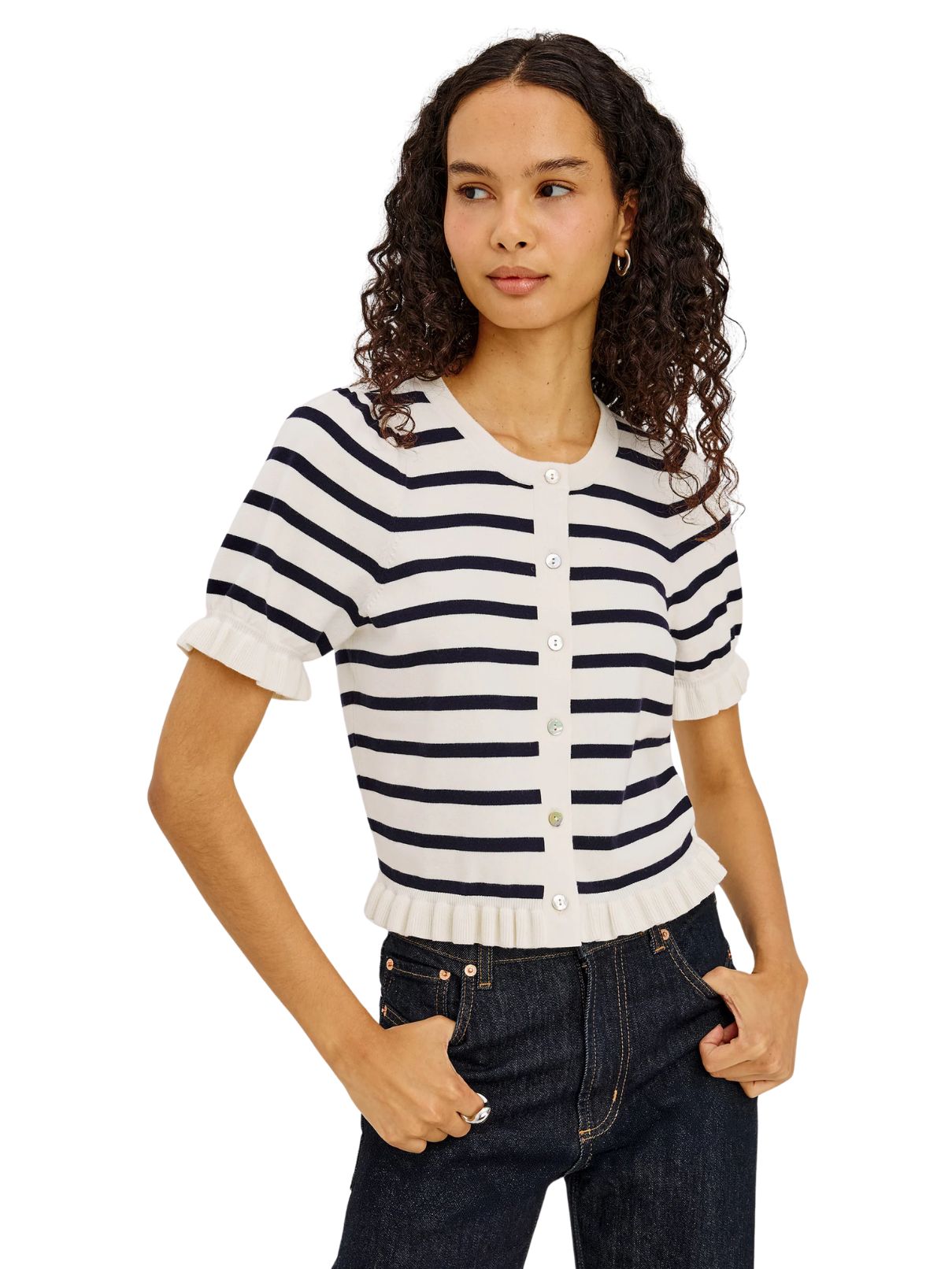 Rails Lora Top in Ivory Navy Stripe