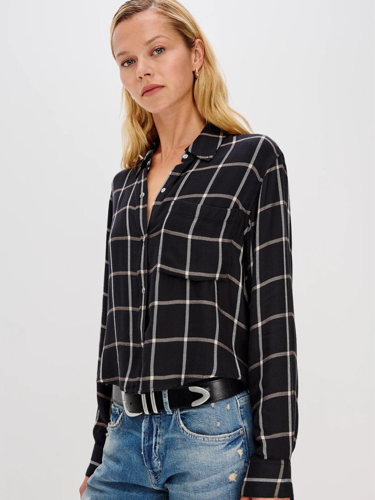 Rails Malin Shirt in Onyx Sand Birch