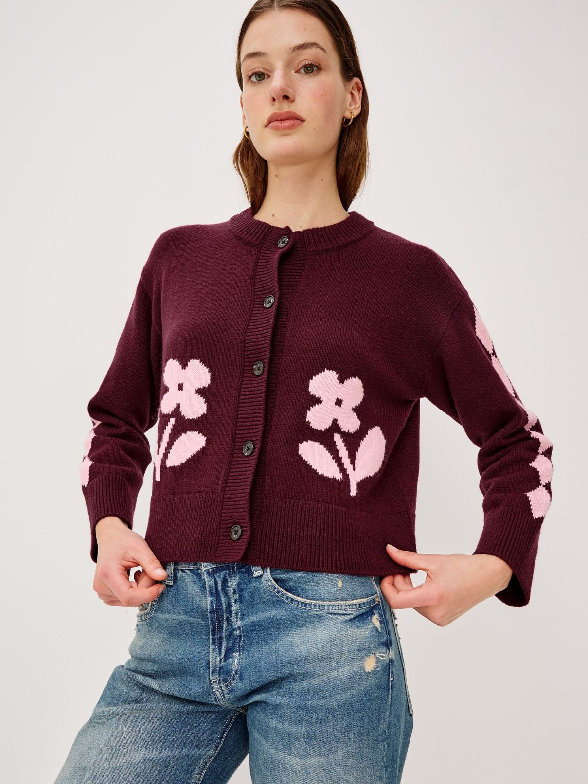 Rails Mavie Garnet Daisy Cardigan