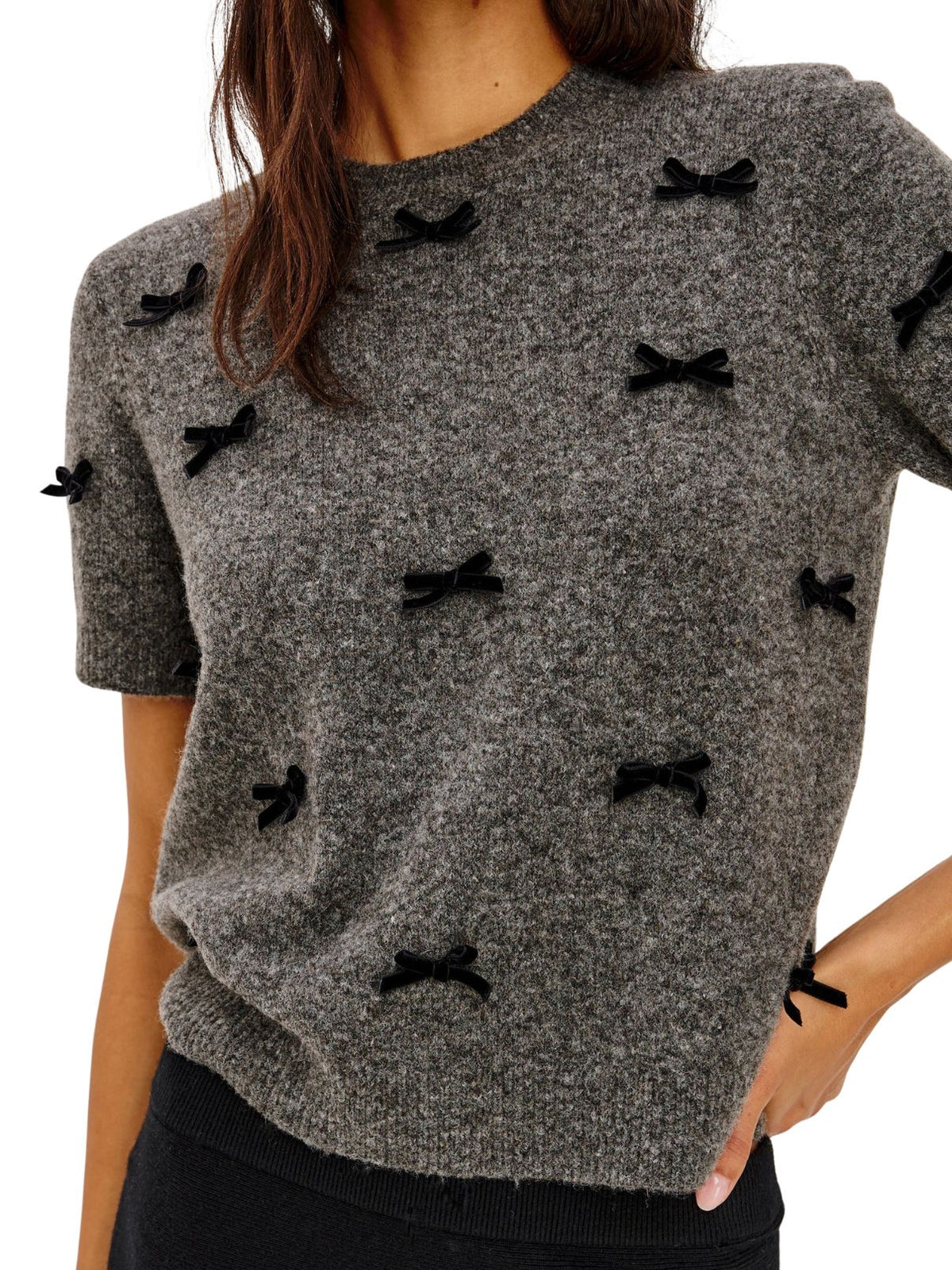 Rails Michele Sweater in Charcoal Velvet Bows