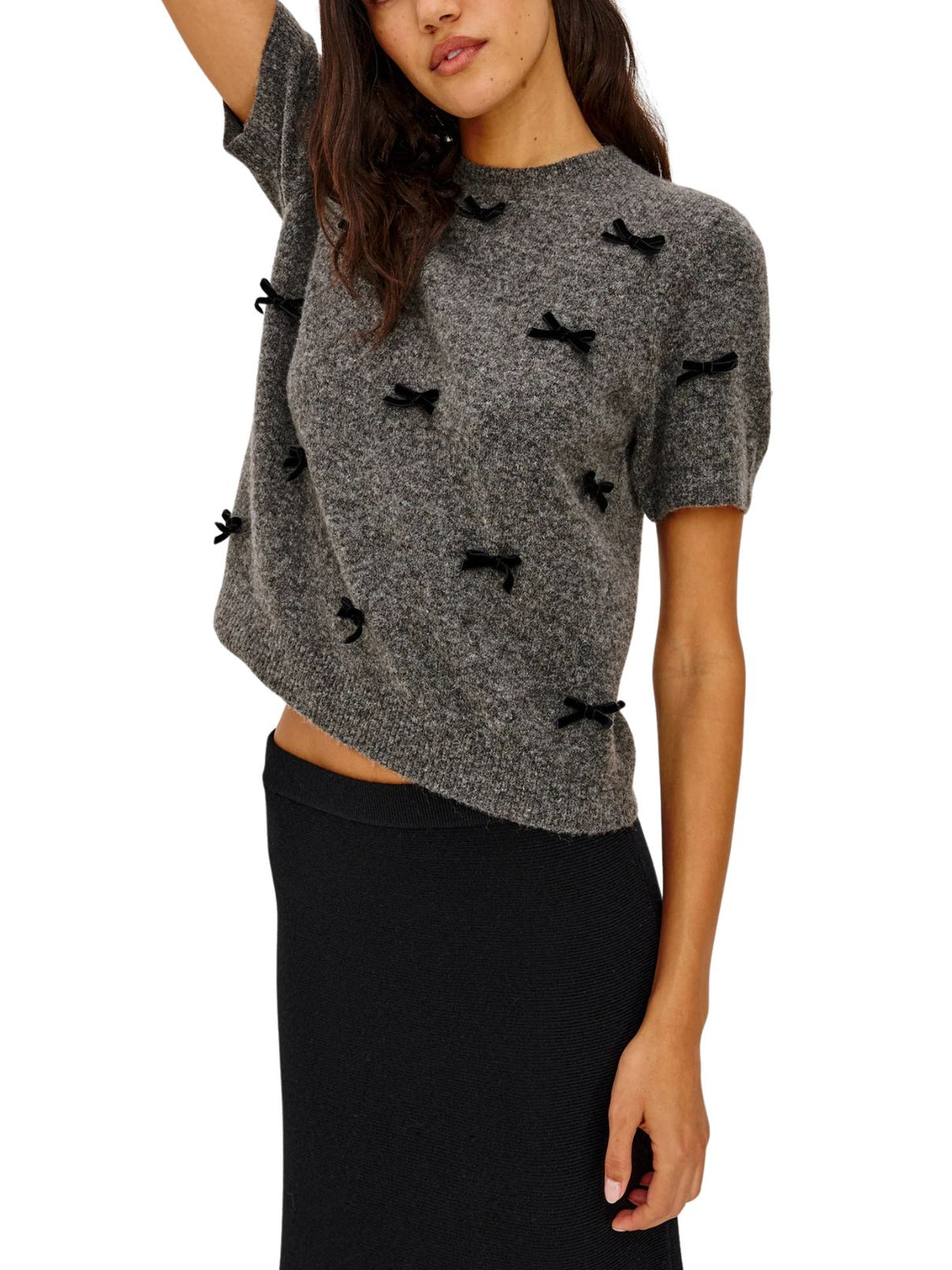 Rails Michele Sweater in Charcoal Velvet Bows