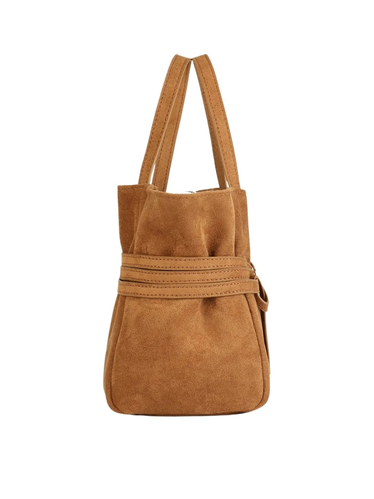 Remi & Reid Blythe Mini Faux Suede Tote – Camel