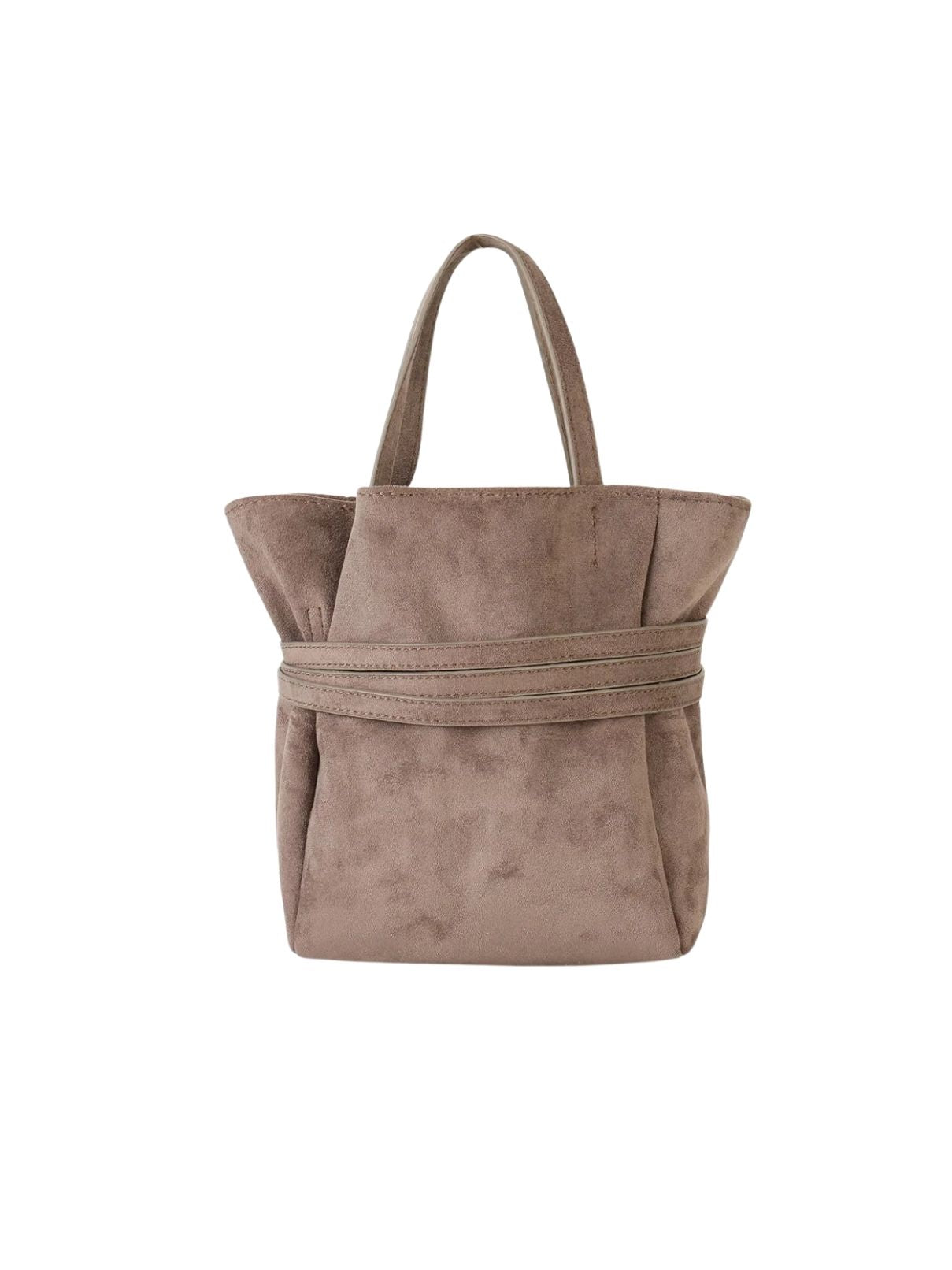 Remi & Reid Blythe Mini Faux Suede Tote – Taupe