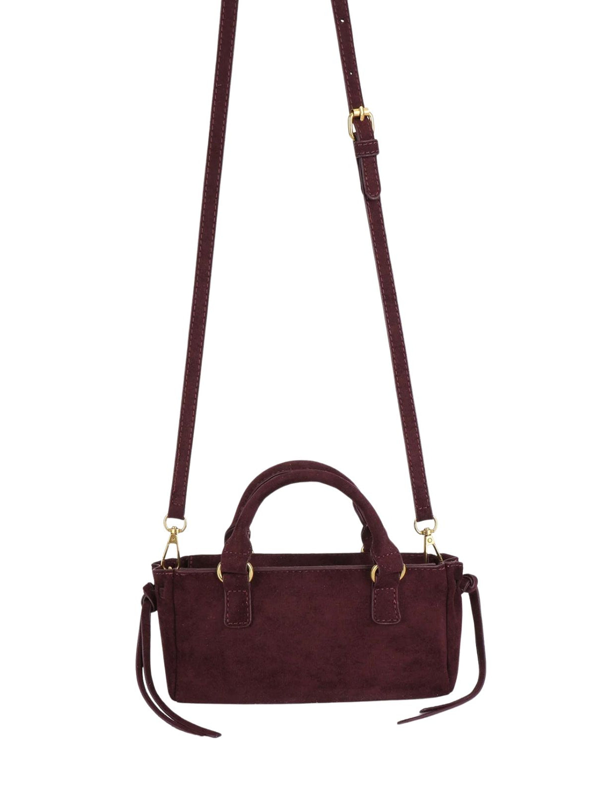 Remi & Reid Pepper Mini Faux Suede Satchel in Aubergine