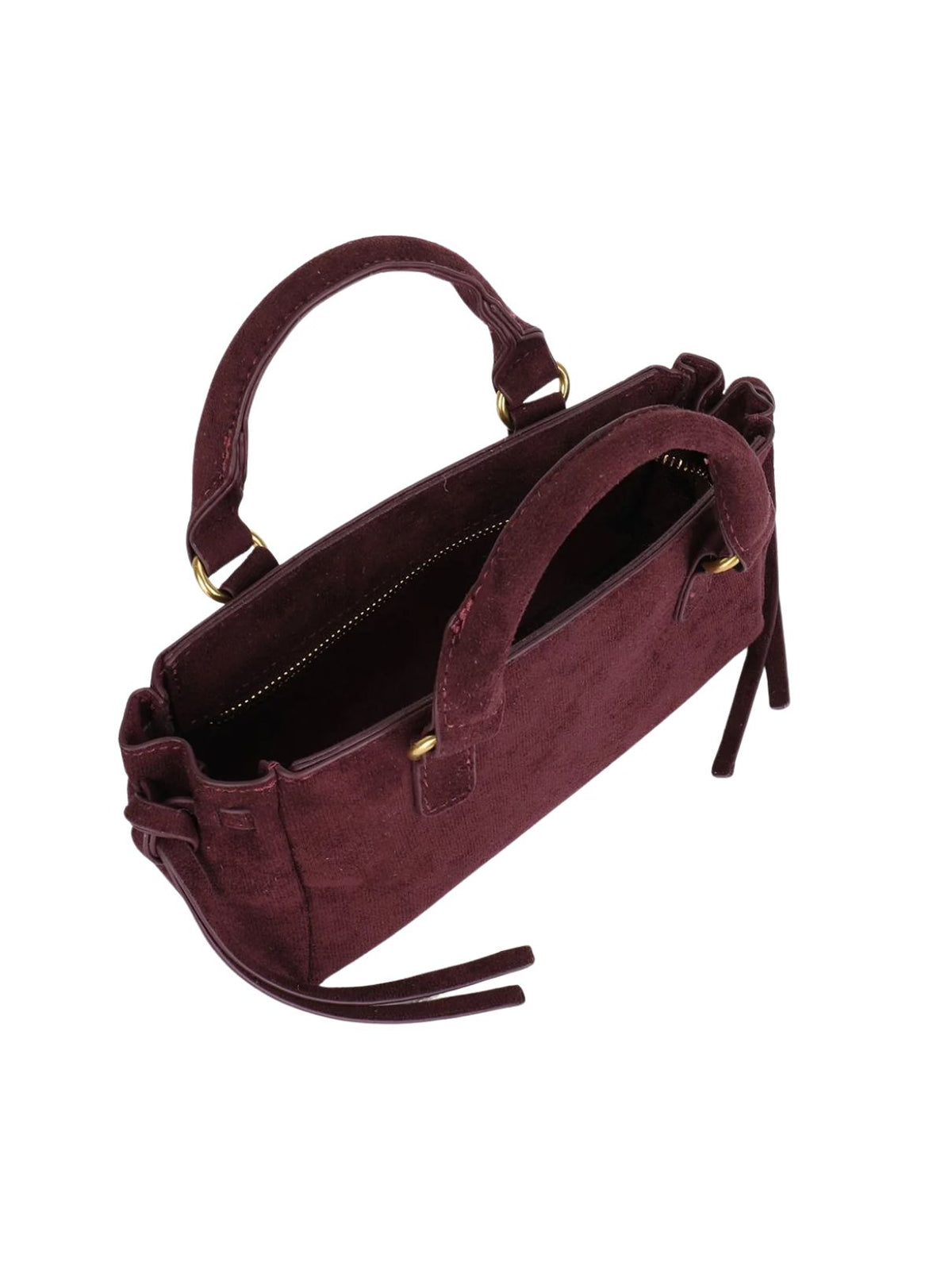 Remi & Reid Pepper Mini Faux Suede Satchel in Aubergine