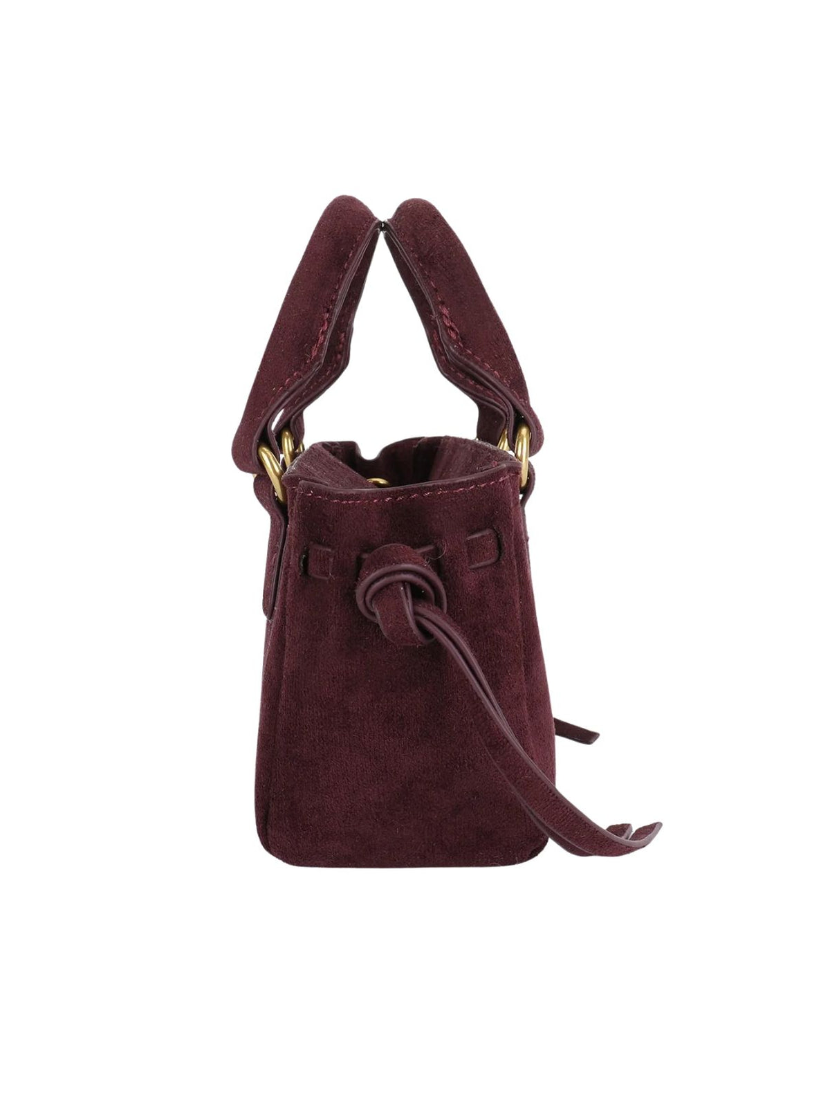 Remi & Reid Pepper Mini Faux Suede Satchel in Aubergine