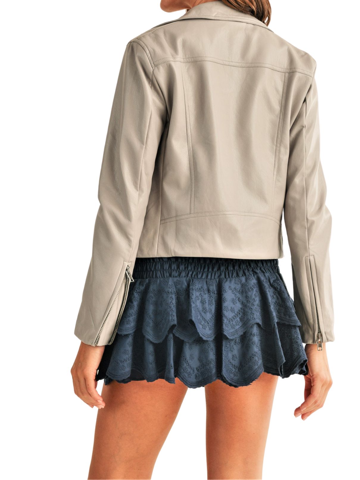 Reset By Jane Moto Jacket in Silver