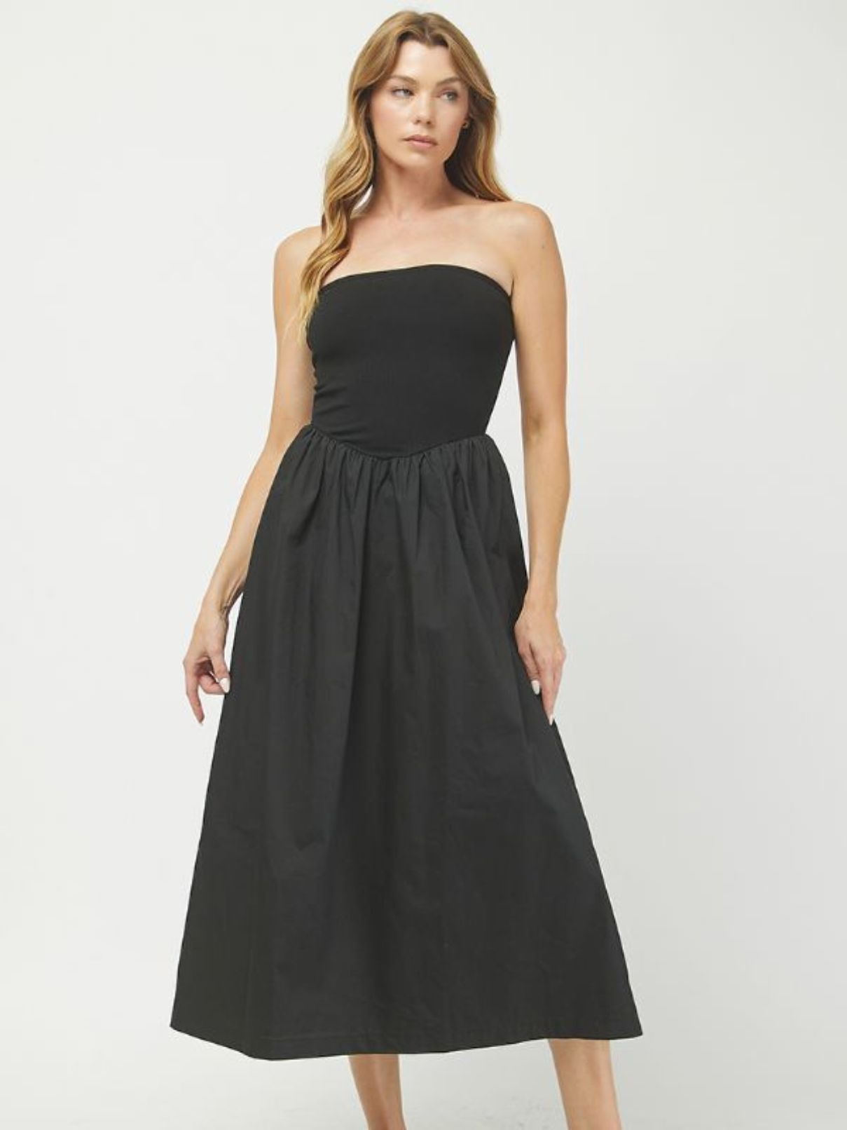 Ribbed Tube Maxi Dress in Black