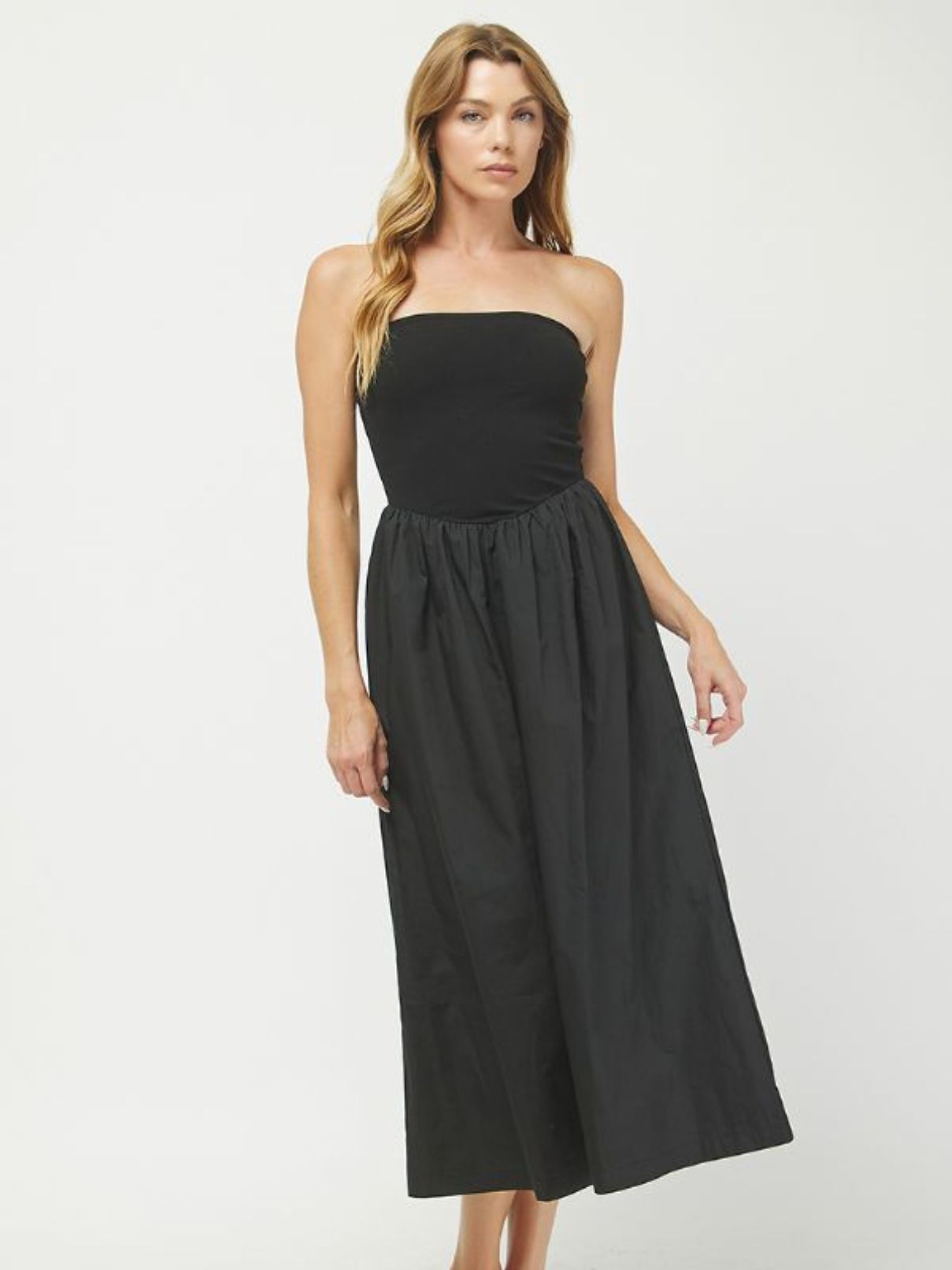 Ribbed Tube Maxi Dress in Black