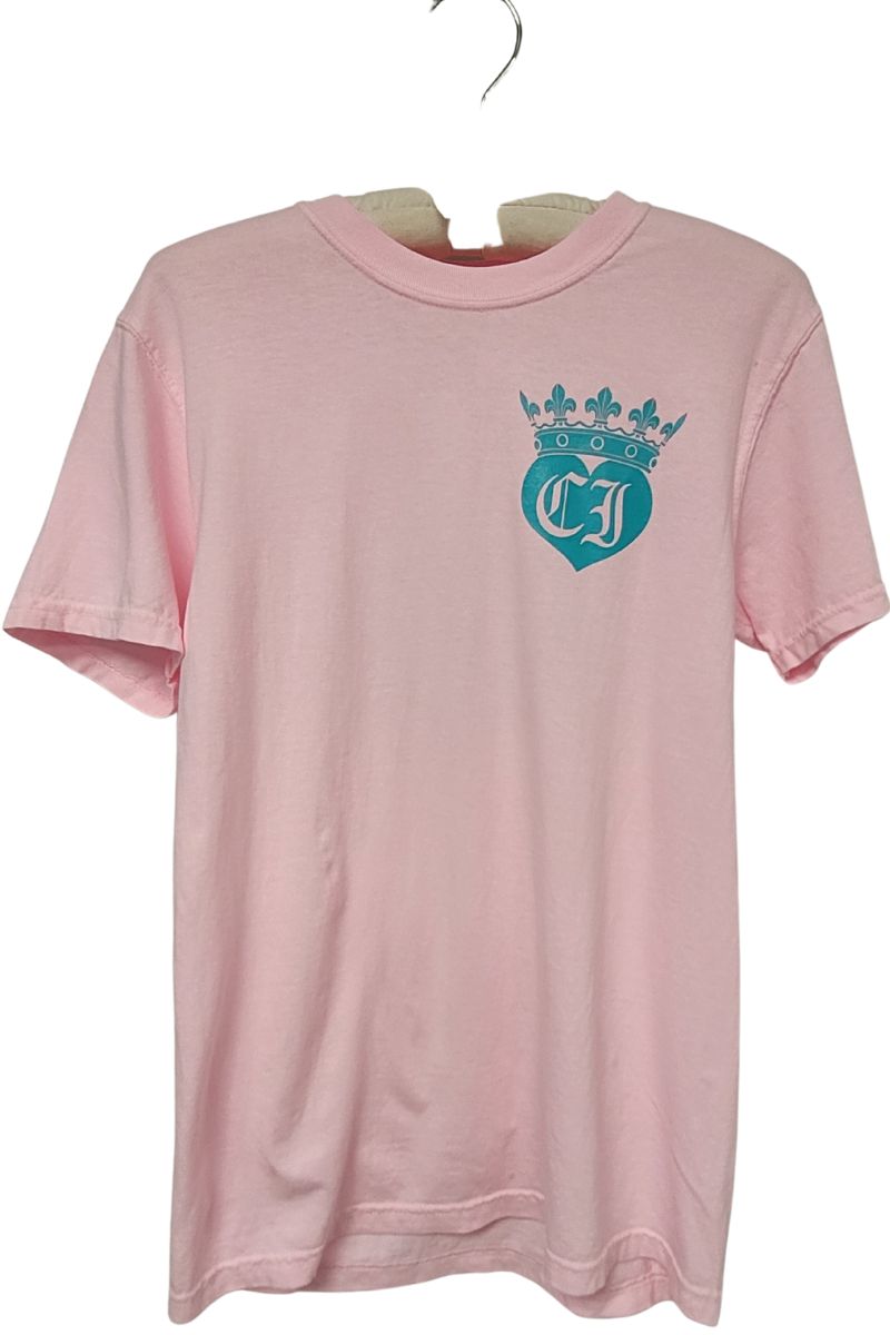 S/S Cotton Comfort Blossom Tee withTurq/ White