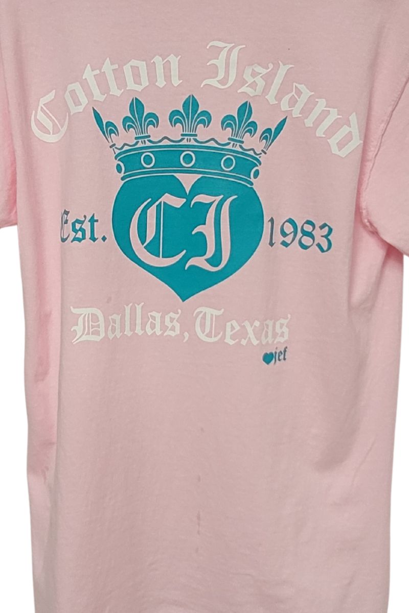 S/S Cotton Comfort Blossom Tee withTurq/ White