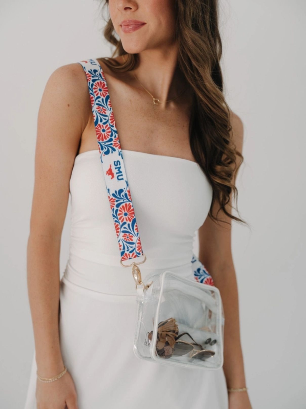 SMU Mustangs Floral Purse Strap – 1.5"