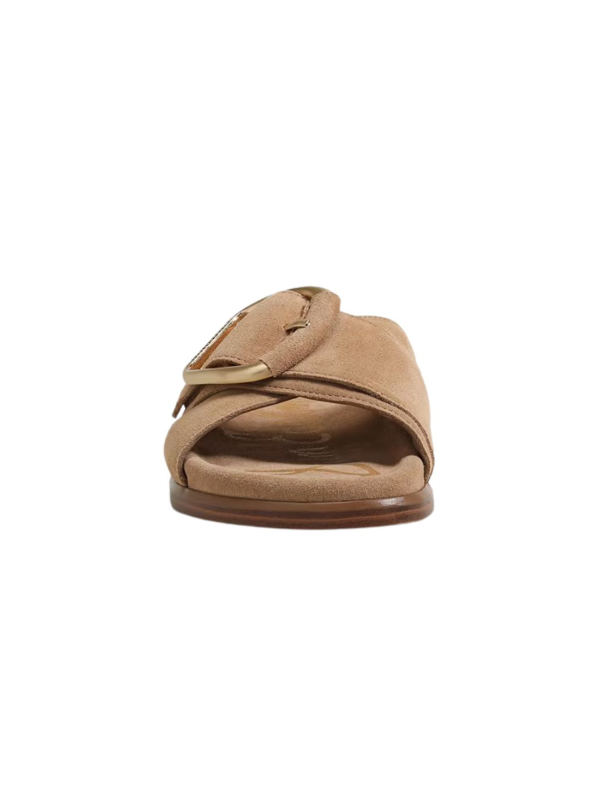 Sam Edelman Darla Buckle Slide in Cyprus Tan Suede