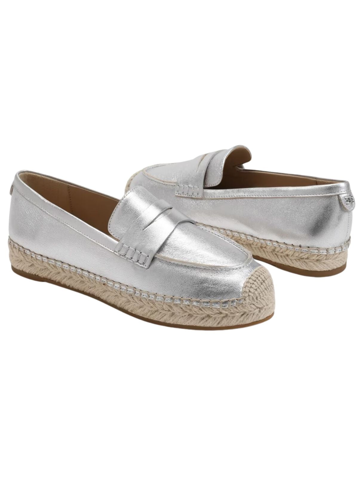 Sam Edelman Kai Espadrille Flat Loafer in Soft Silver