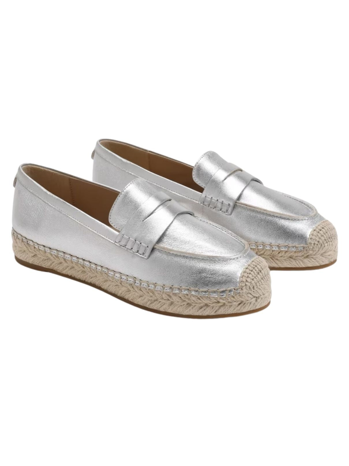 Sam Edelman Kai Espadrille Flat Loafer in Soft Silver