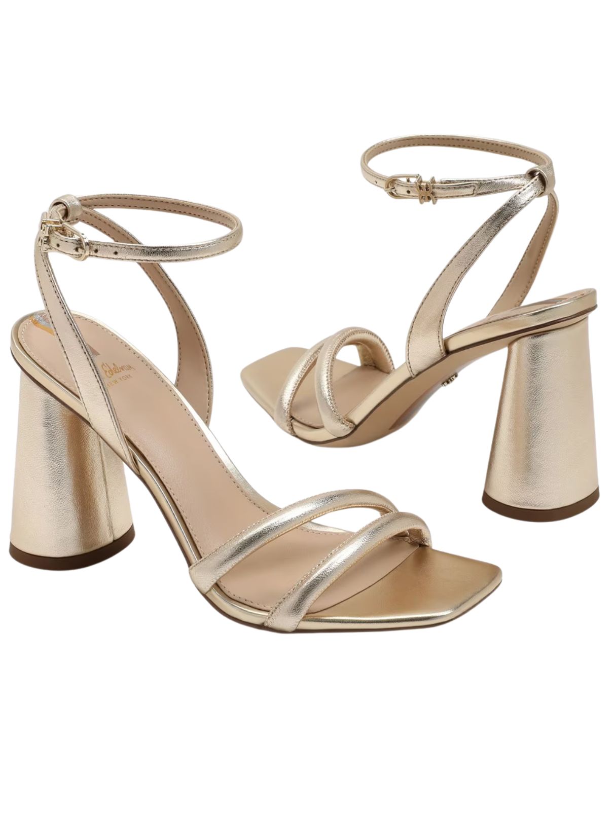 Sam Edelman Kia Block Heel in Gold Leather