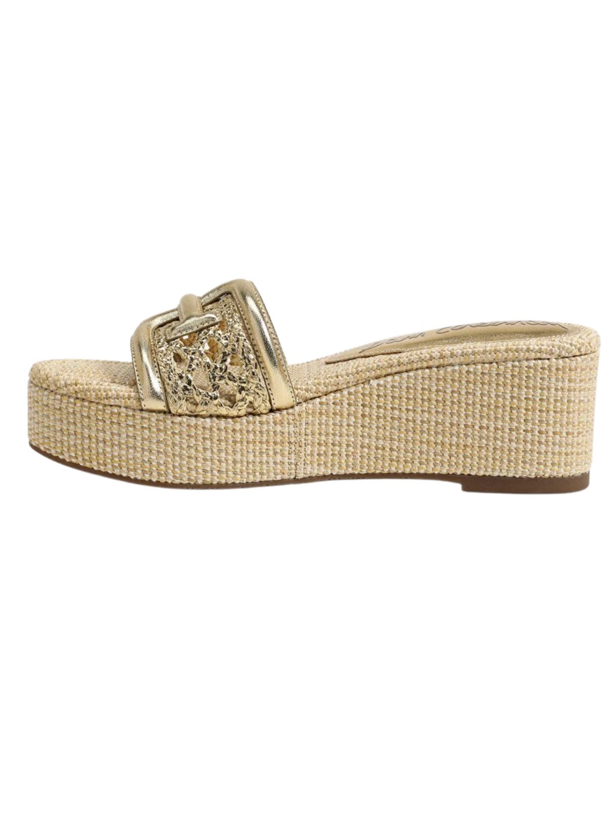 Sam Edelman Pauleena Slide Sandal in Jute/Metalllic