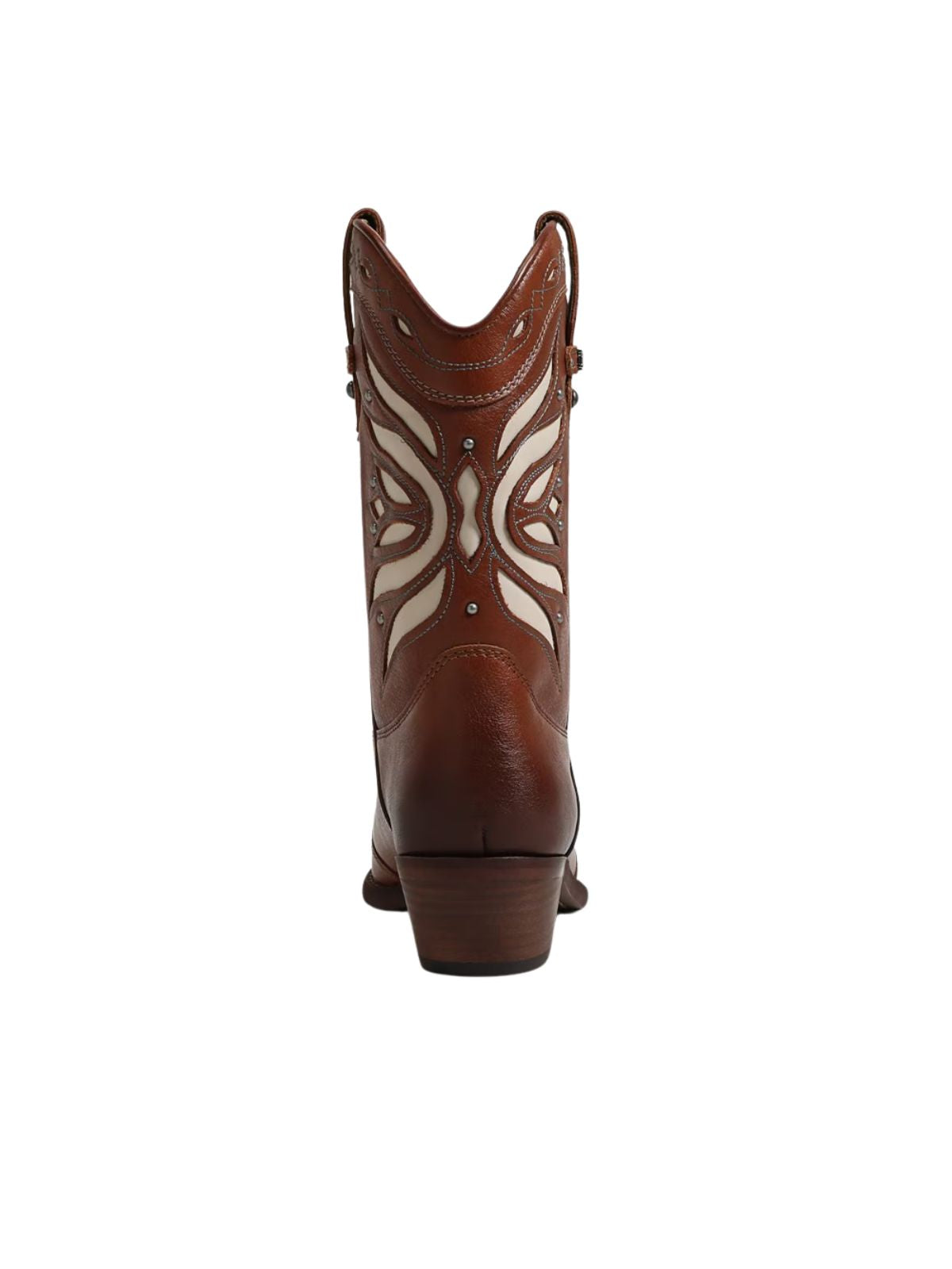 Sam Edelman Rylin Western Boot in Luxe Brown/Cream Leather