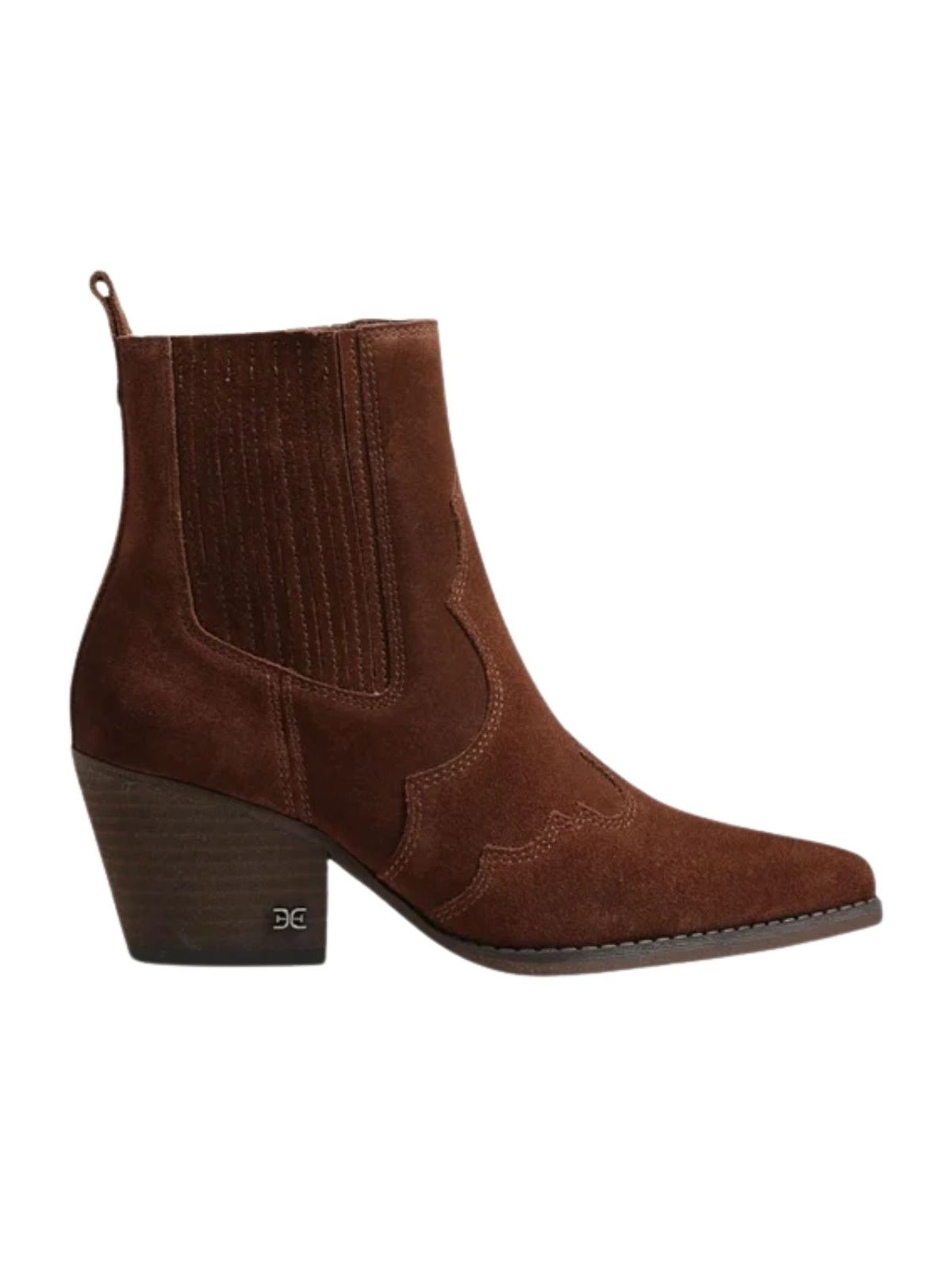 Sam Edelman West Suede Western Ankle Boots in Toffee