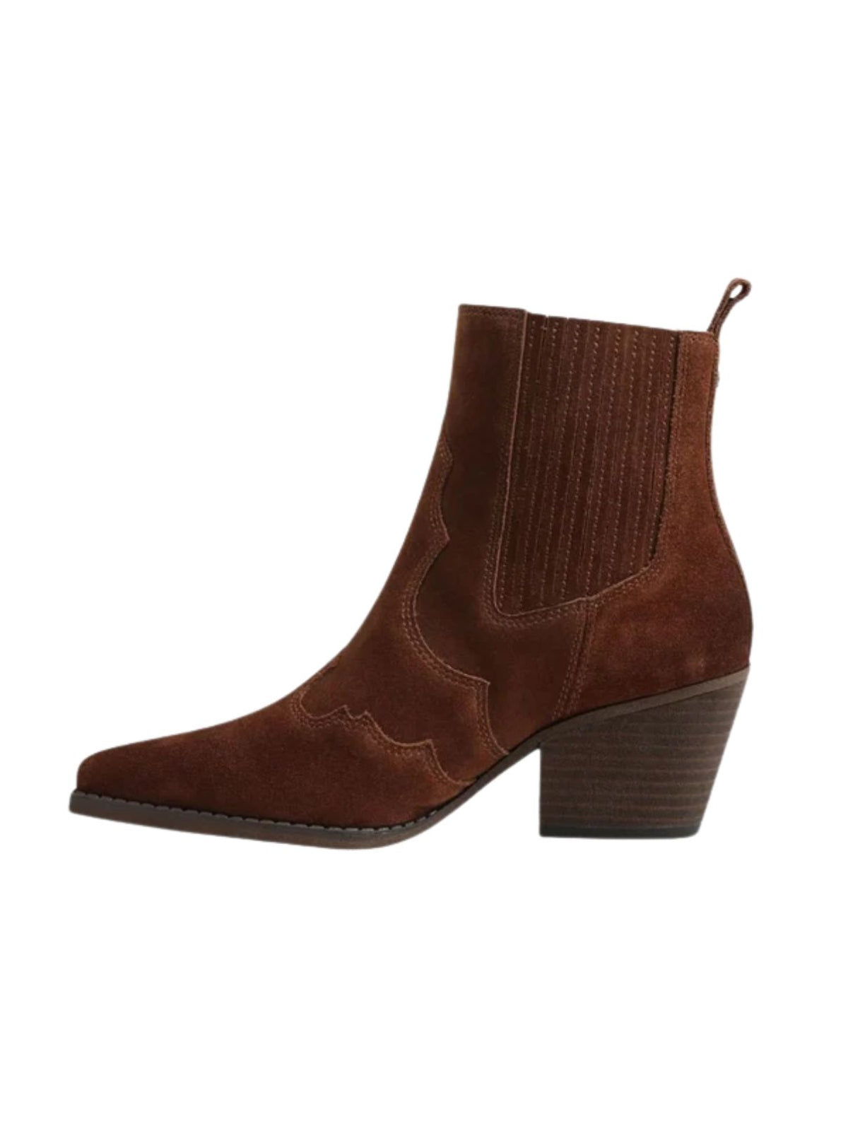 Sam Edelman West Suede Western Ankle Boots in Toffee