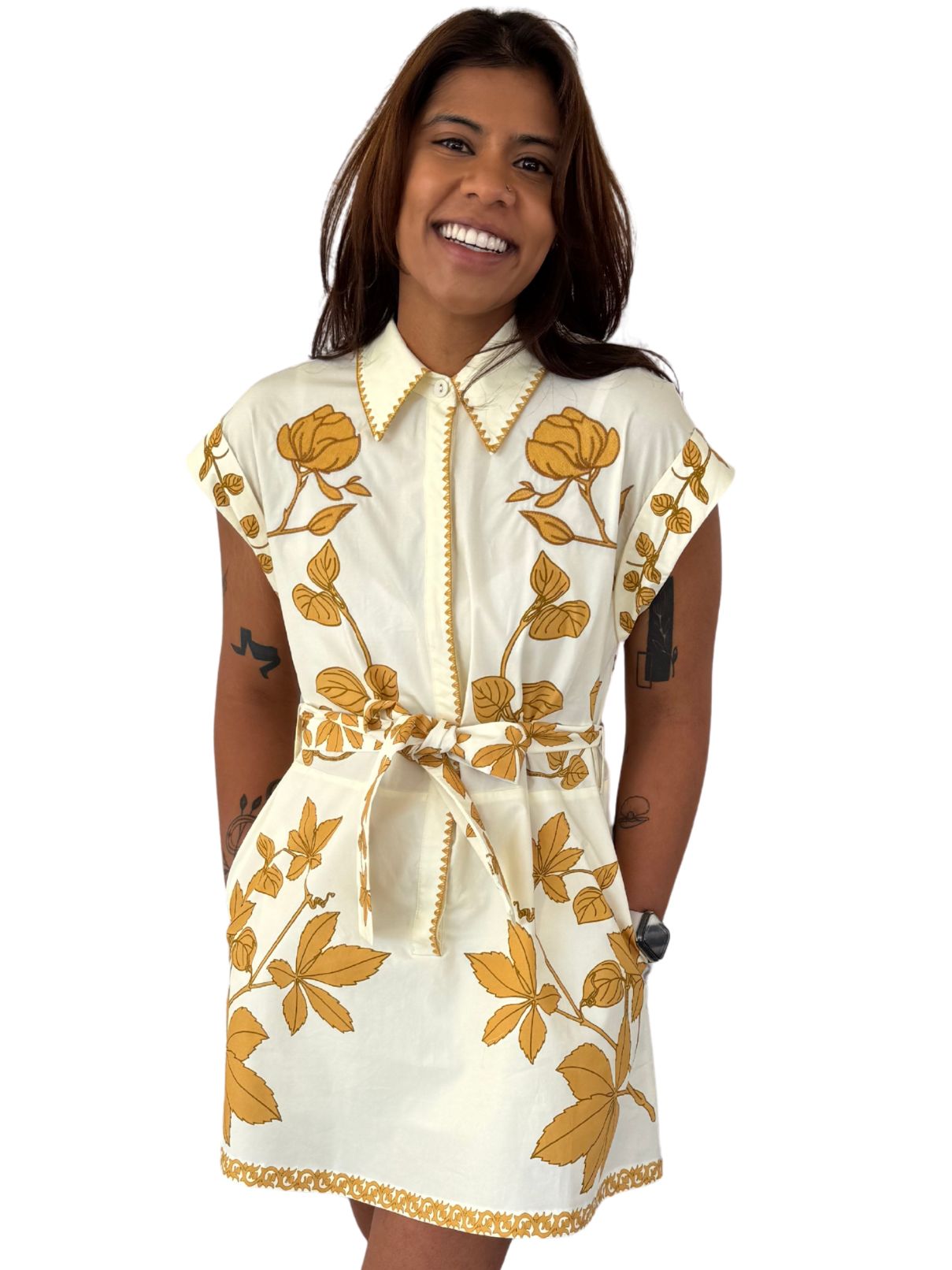 Sarah A-Line Shirt Dress in Sunluck