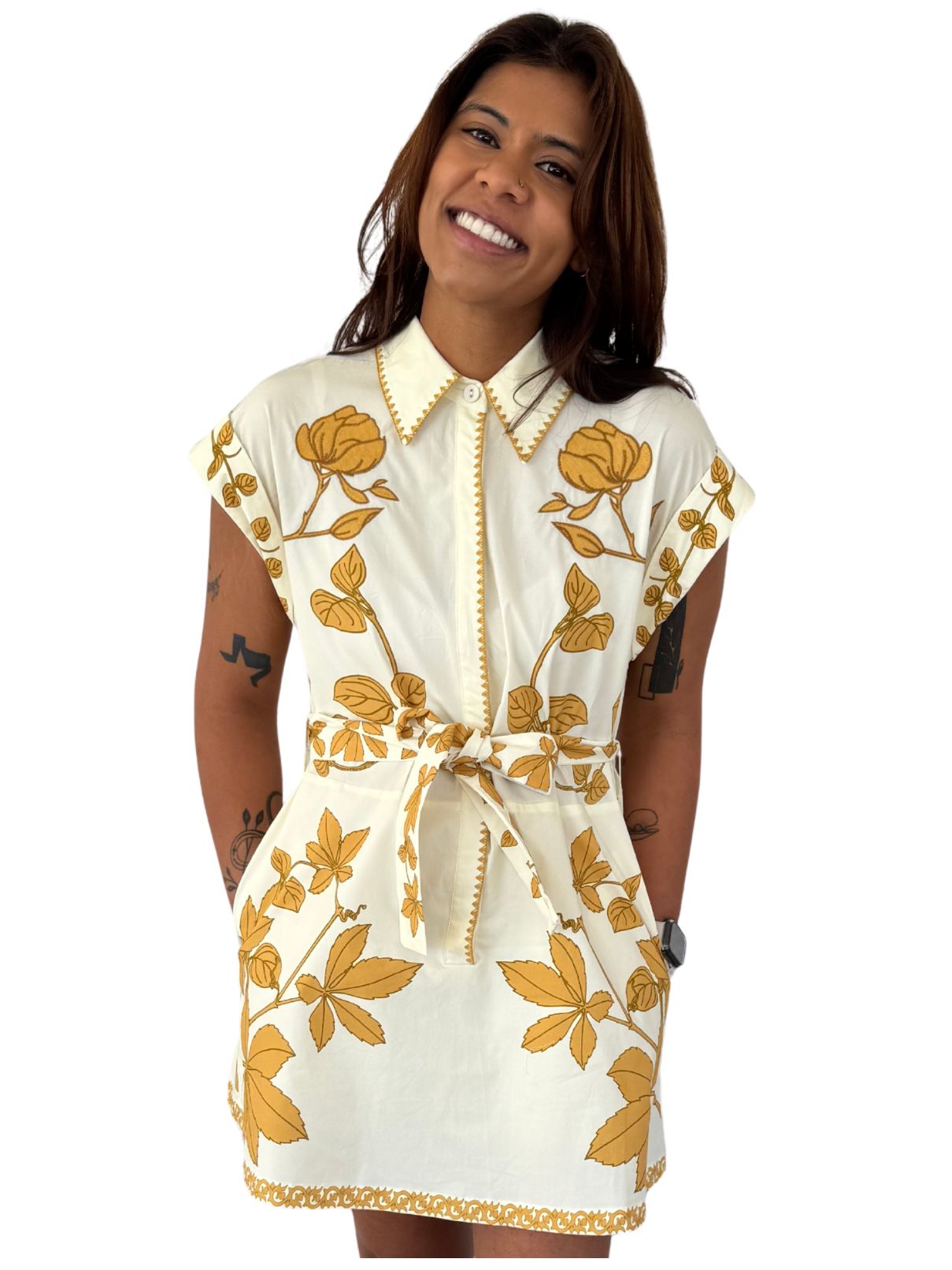 Sarah A-Line Shirt Dress in Sunluck