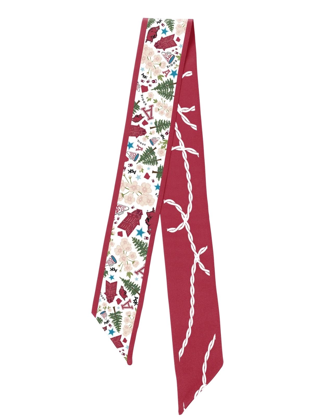 Saturday Silks Arkansas Razorbacks Skinny Scarf
