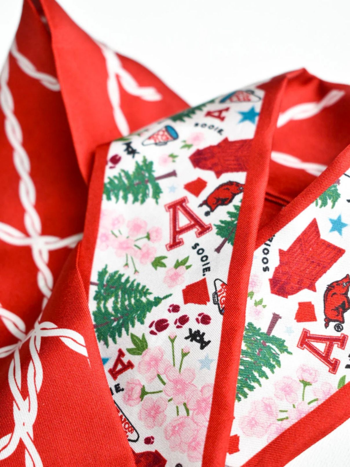 Saturday Silks Arkansas Razorbacks Skinny Scarf