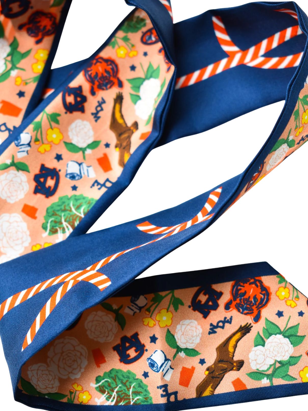 Saturday Silks Auburn Tigers Skinny Scarf