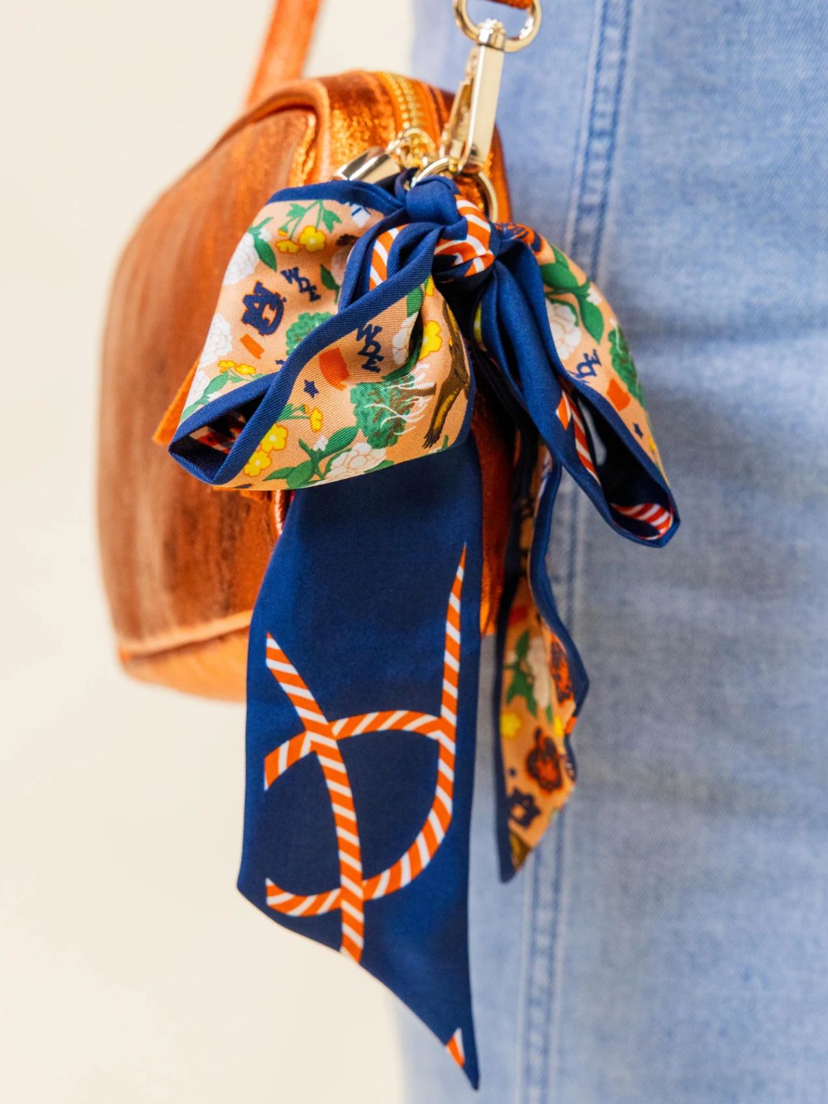Saturday Silks Auburn Tigers Skinny Scarf
