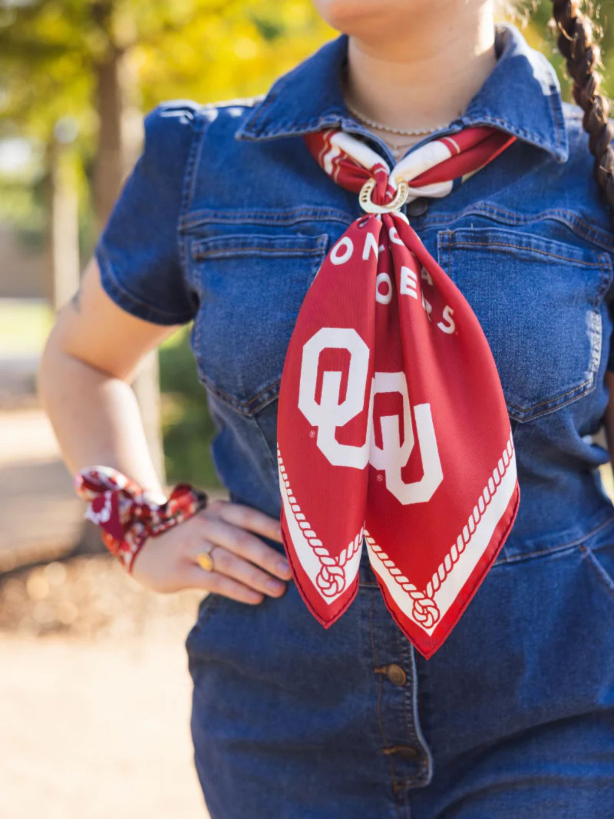 Saturday Silks Oklahoma Sooner Saturday Scarf