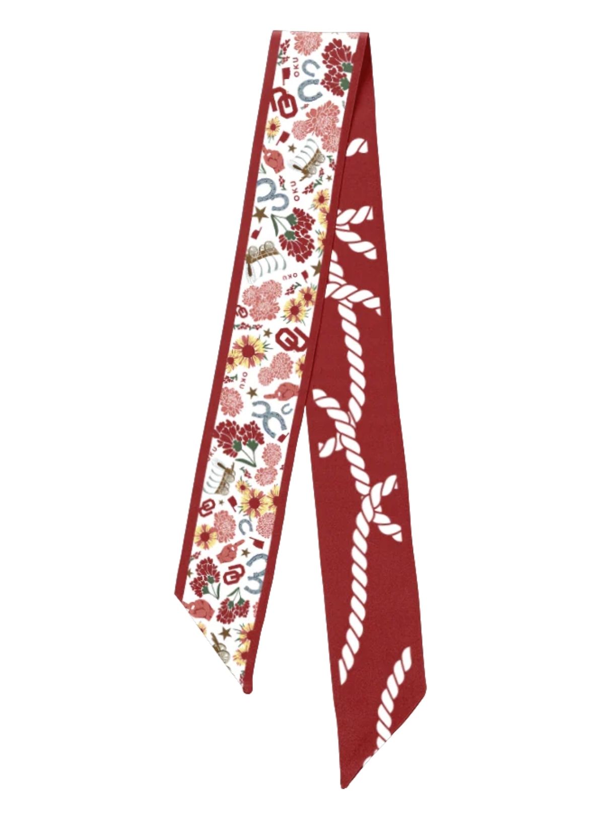 Saturday Silks Oklahoma Sooner Skinny Scarf