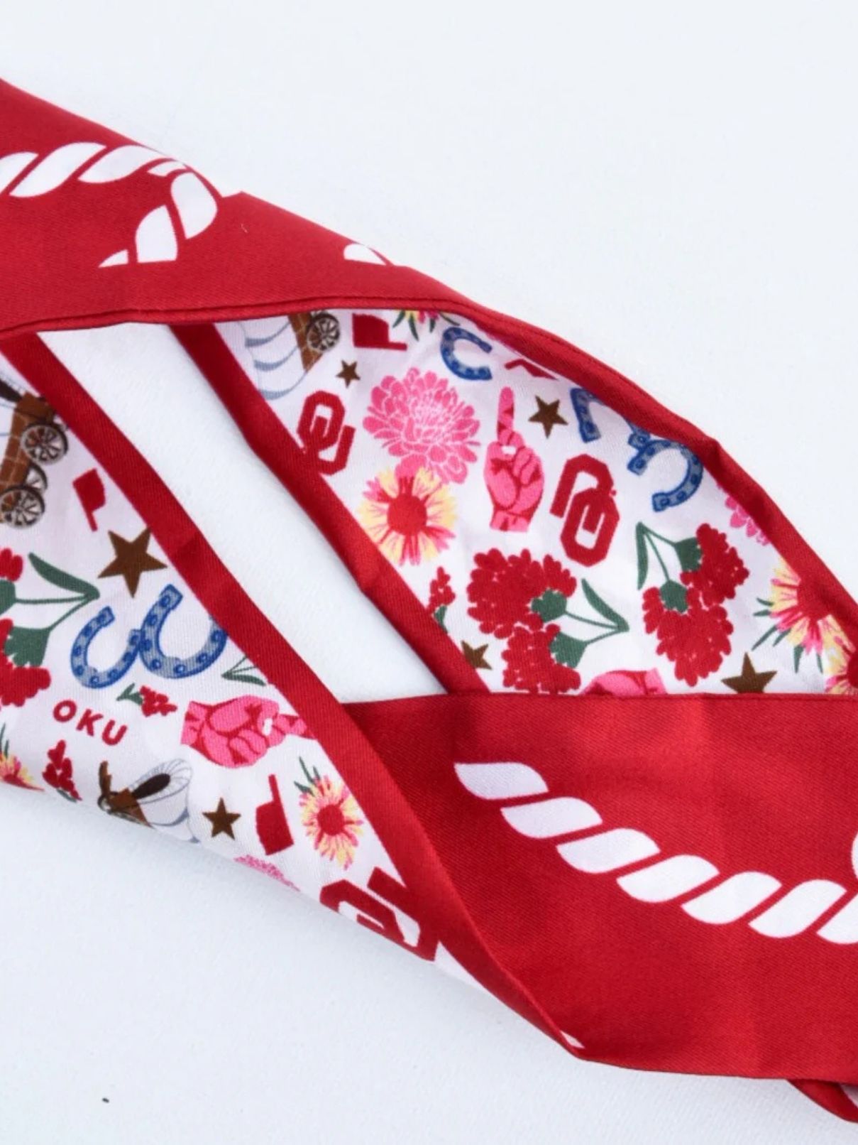 Saturday Silks Oklahoma Sooner Skinny Scarf