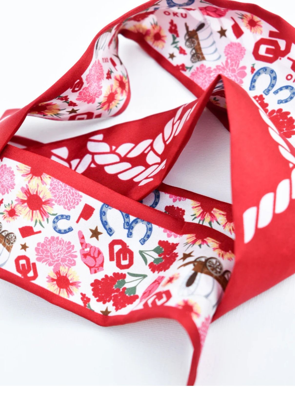 Saturday Silks Oklahoma Sooner Skinny Scarf