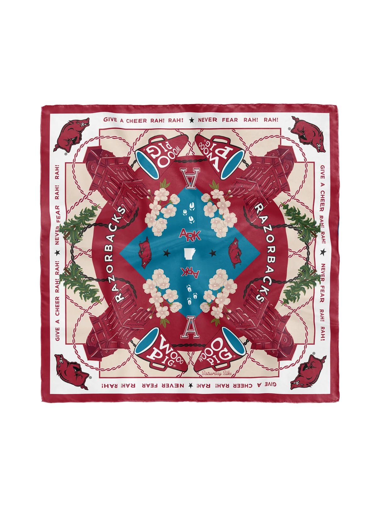 Saturday Silks Pocket Scarf Arkansas Razrback