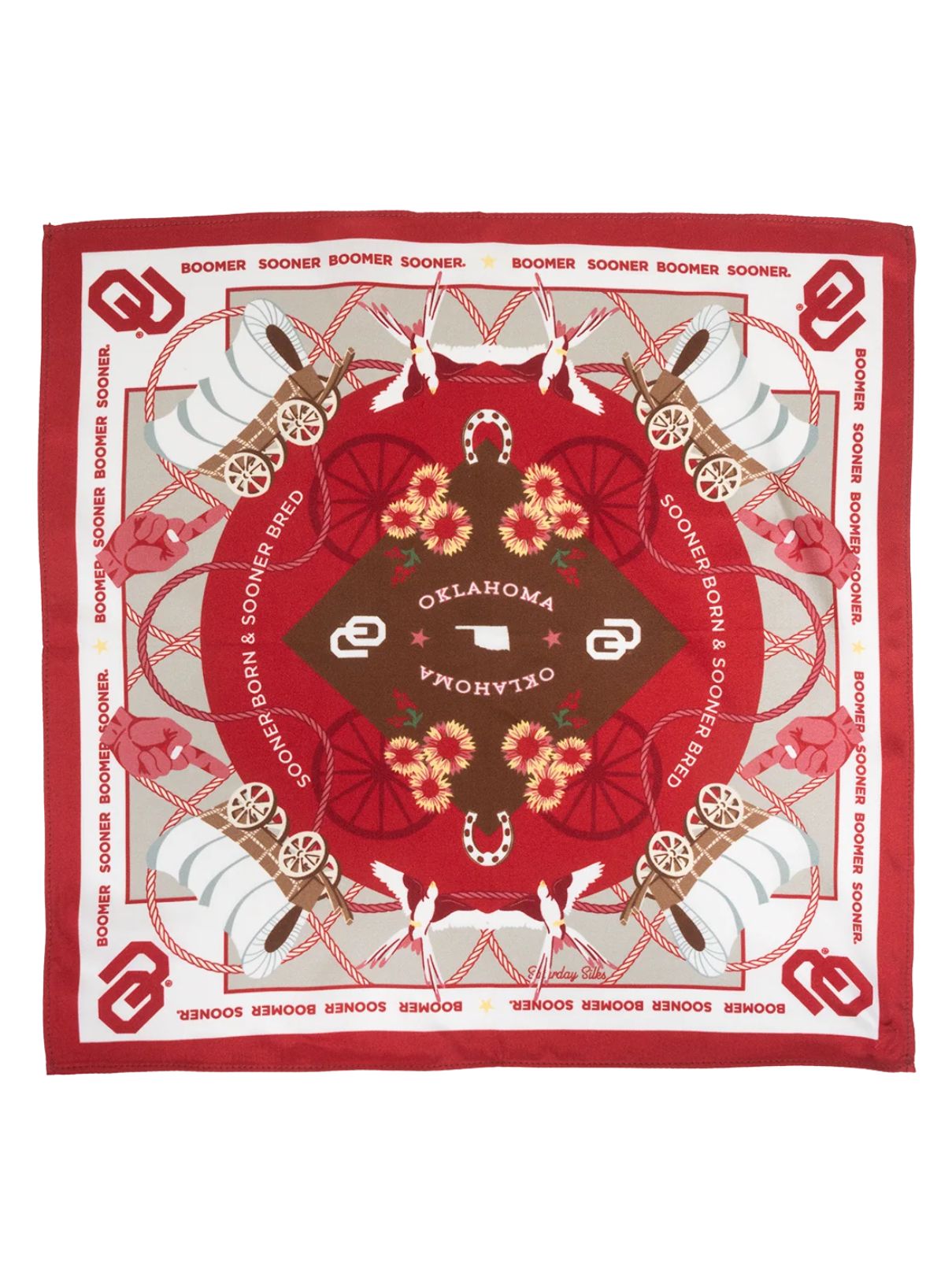 Saturday Silks Pocket Scarf Oklahoma Sooners
