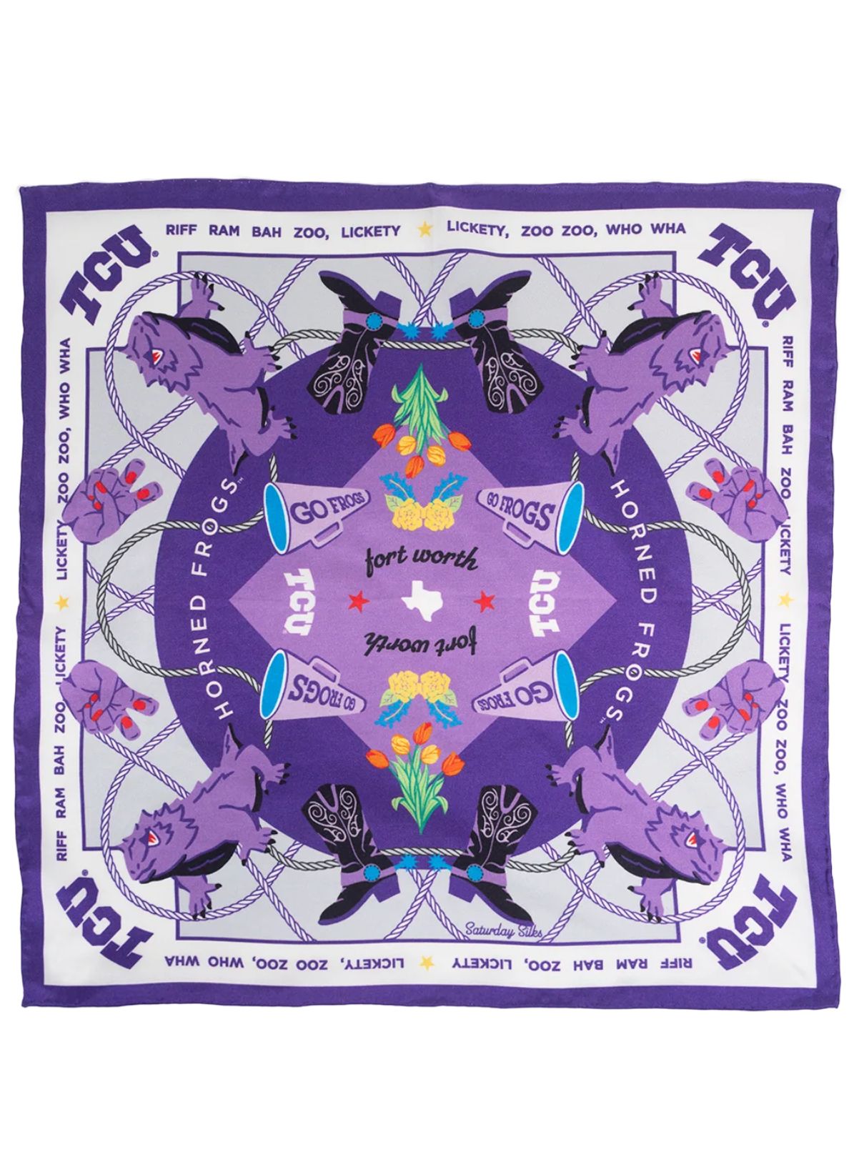 Saturday Silks Pocket Scarf TCU Horned Frogs
