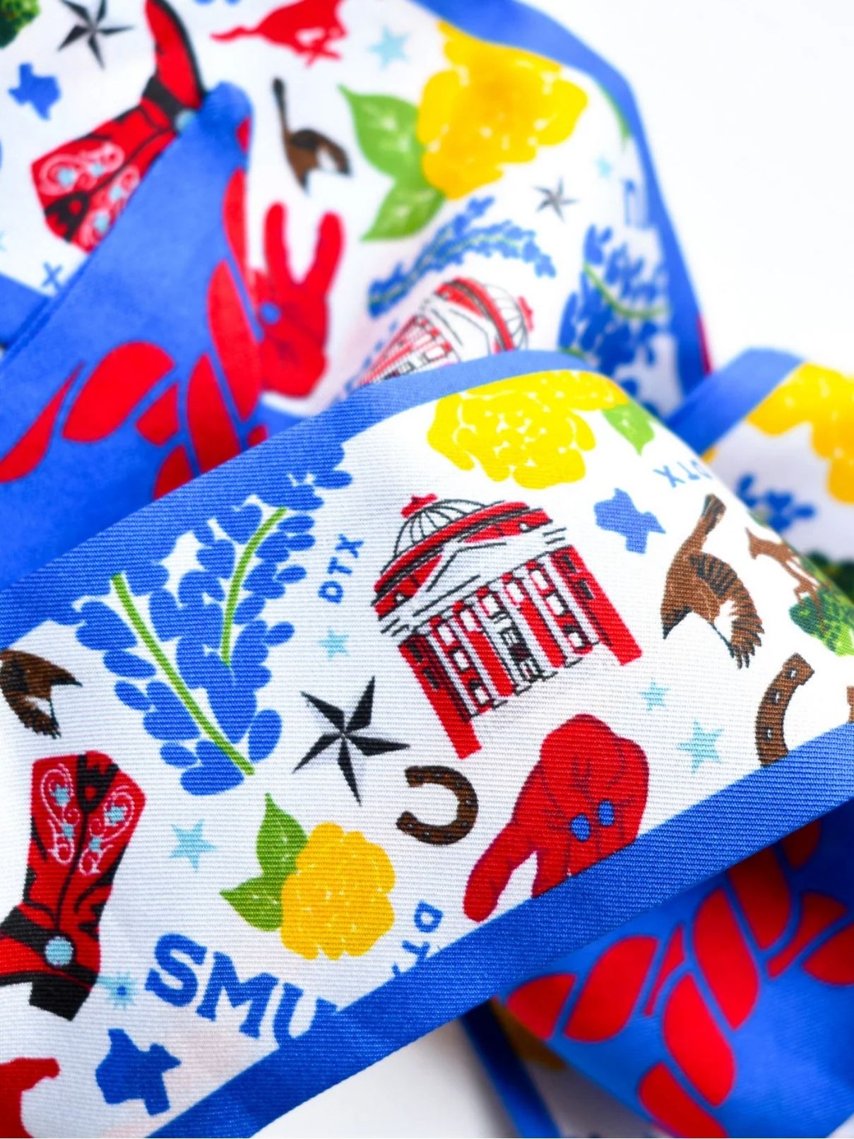 Saturday Silks SMU Mustangs Skinny Scarf
