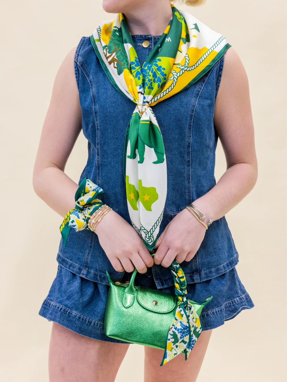 Saturday Silks Skinny Scarf Baylor Bears