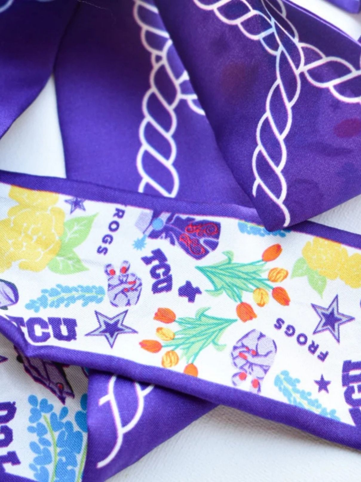 Saturday Silks TCU Horned Frogs Skinny Scarf
