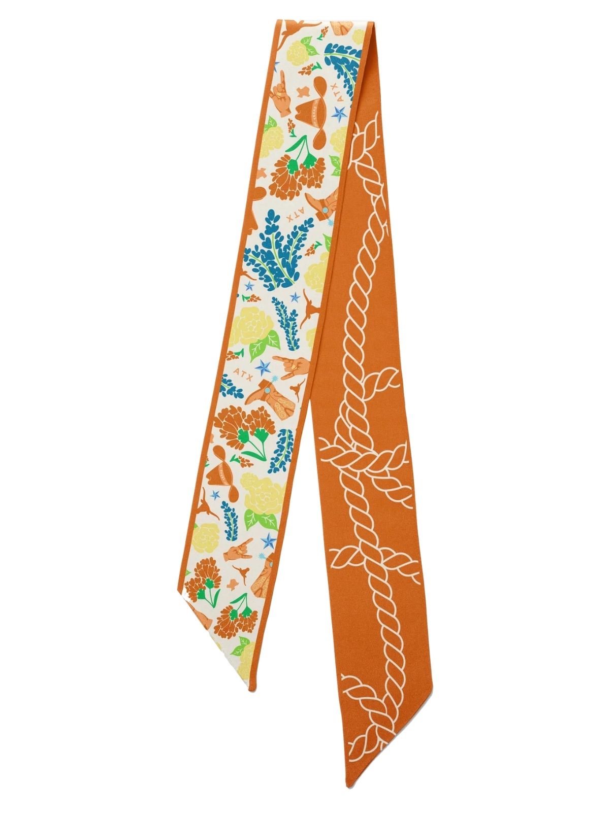 Saturday Silks Texas Longhorn Skinny Scarf