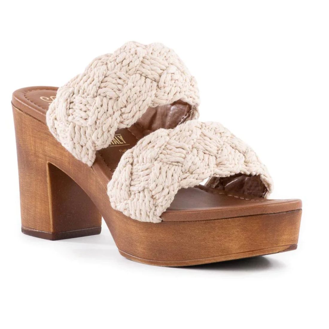 Seychelles Smoke Show Heel in Natural Macrame