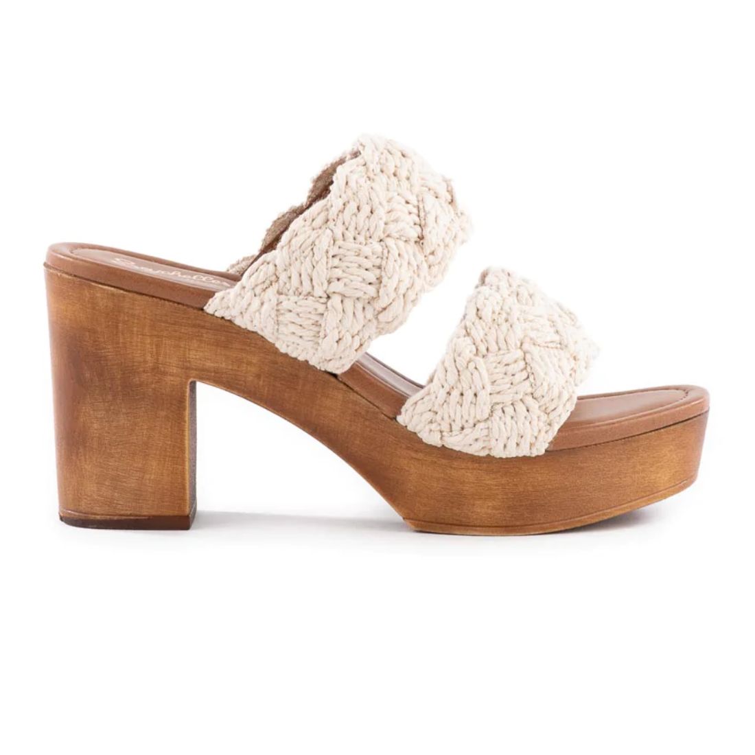 Seychelles Smoke Show Heel in Natural Macrame