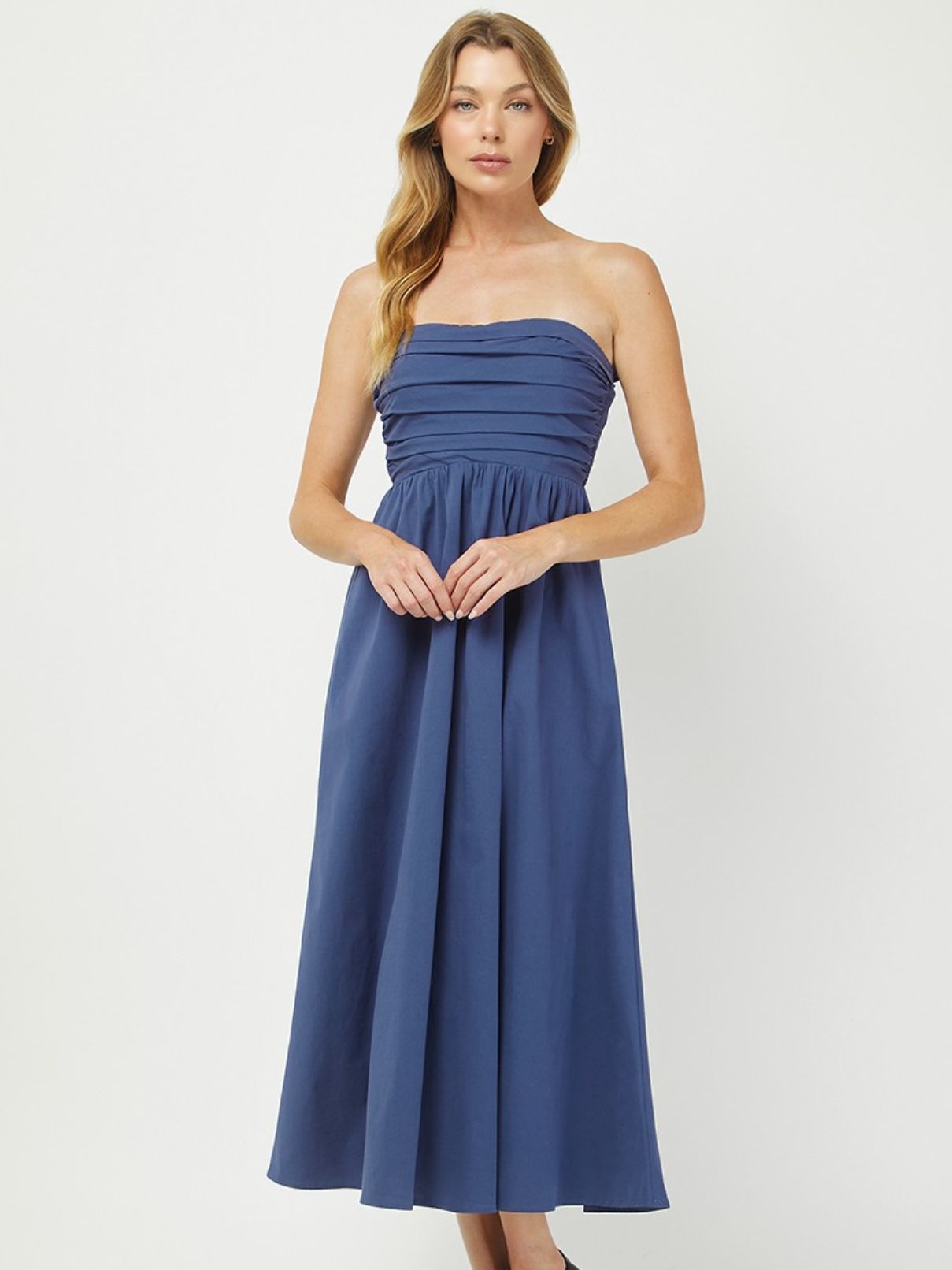Sleeveless Cotton Maxi in Dusty Navy