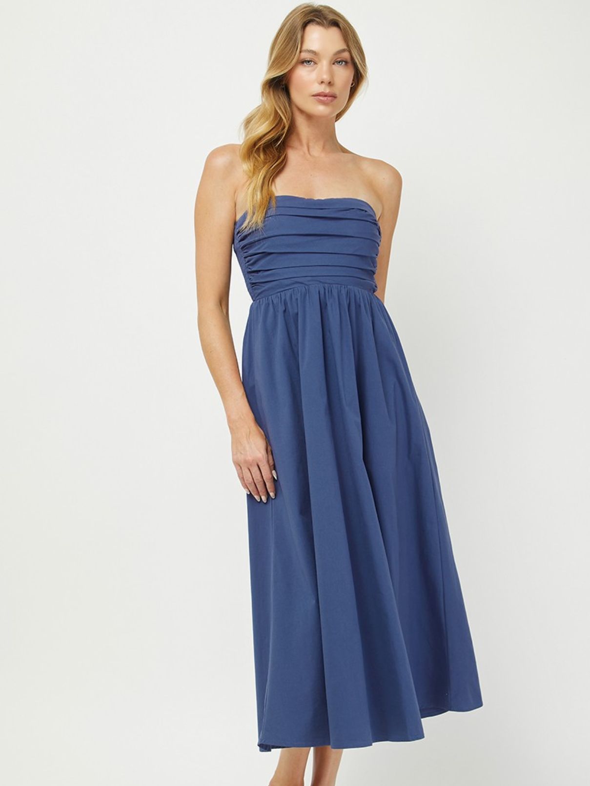 Sleeveless Cotton Maxi in Dusty Navy