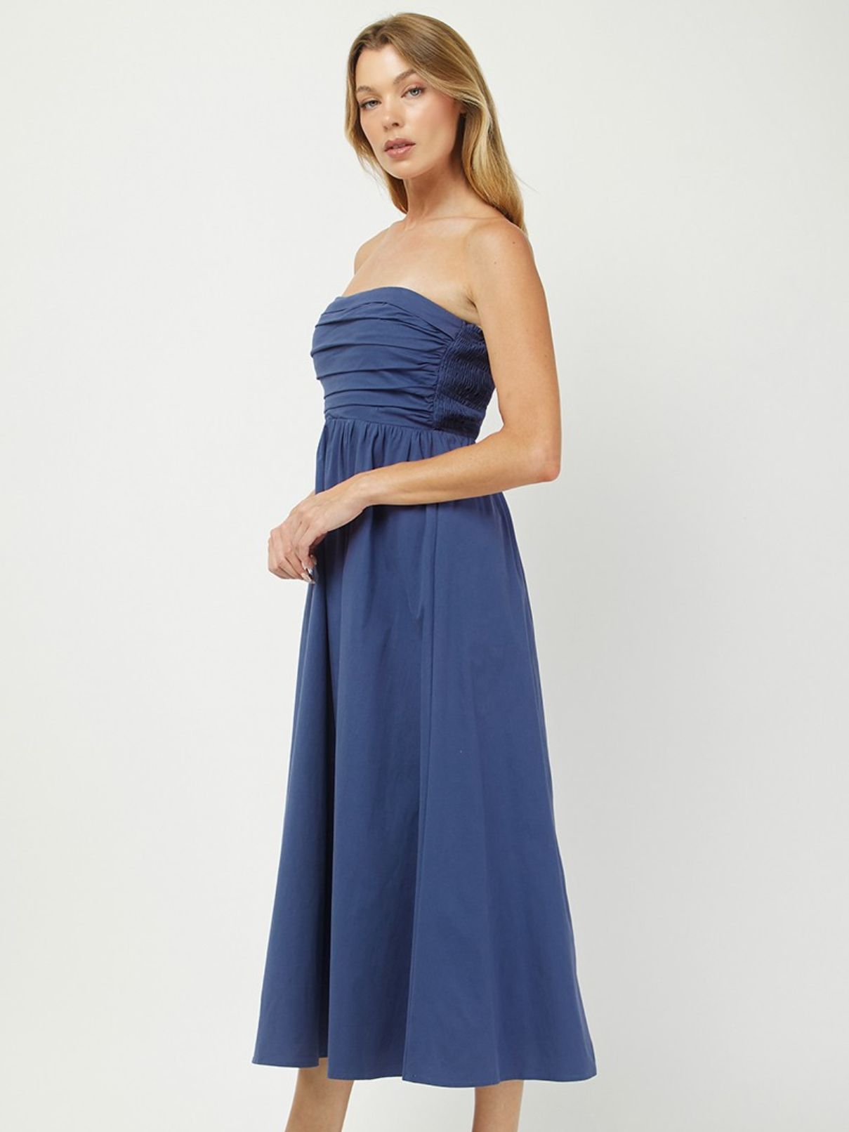 Sleeveless Cotton Maxi in Dusty Navy